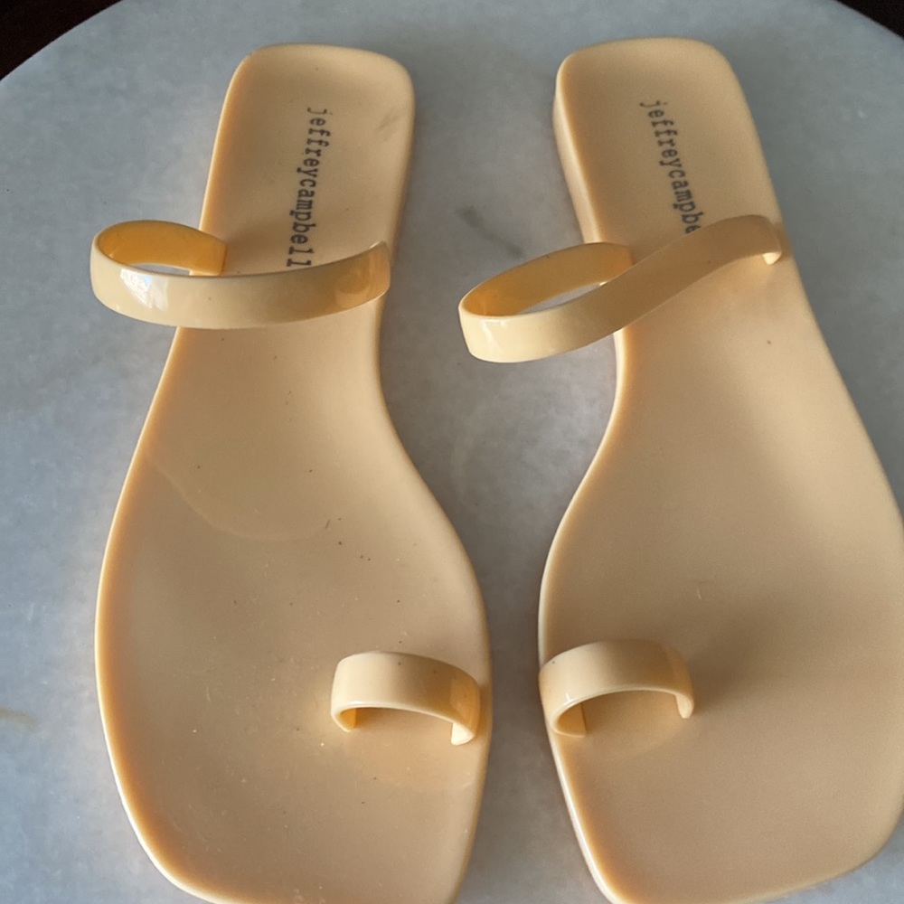 Soft peach, orange, jelly, sandals, size 7 by Jeffrey Campbell used once - Picture 4 of 5